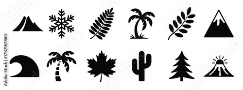 nature set highlighting seasons landscapes plants 