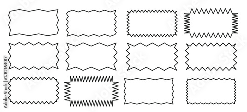 outline of a jagged rectangle a set of rectangular borders