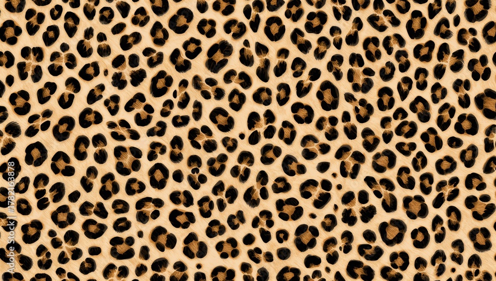 Fototapeta premium 2D illustrated leopard pattern, wildlife seamless repeat for textile design