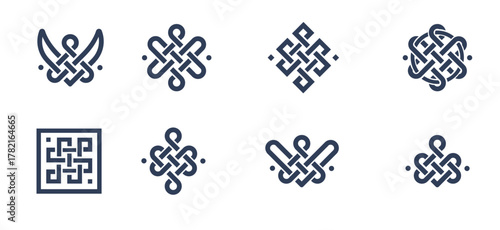 set of celtic symbols set of celtic endless knots celtic