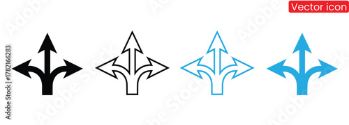 Visualize crucial decision points and diverse pathways with these clear, versatile directional arrows, perfect for illustrating strategy, navigation, and options.