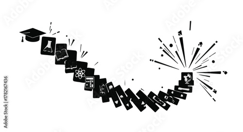 Pathway of knowledge: a journey through science and education culminating in graduation.