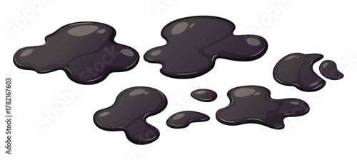 oil spill puddle isolated on white background