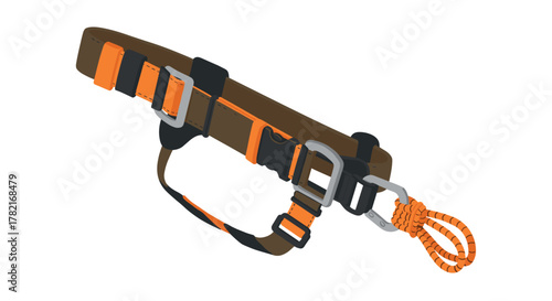 Adjustable brown and orange dog collar with safety buckle and leash loop