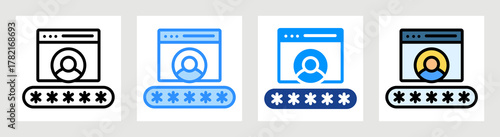 Login Credentials Icon Collection Set Multiple Style