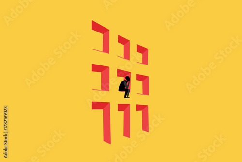 Business and financial crisis vector concept. Symbol of market crash, recession, risk, bankruptcy and loss