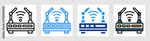 Wireless Access Point Icon Collection Set Multiple Style