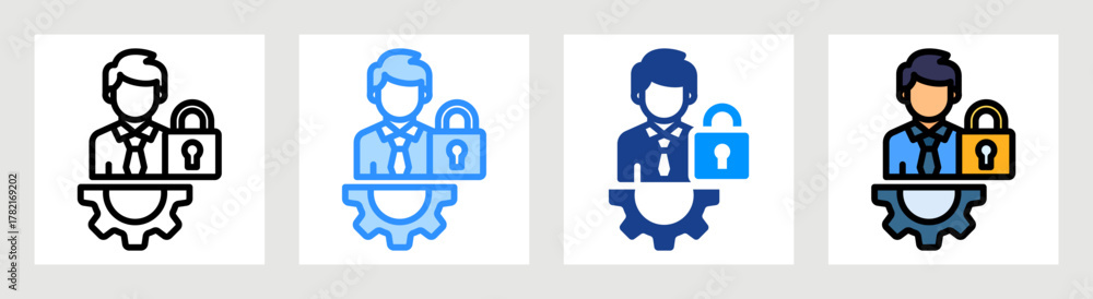 Fototapeta premium Login Management Icon Collection Set Multiple Style