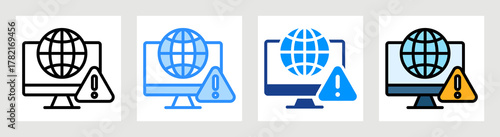 Website Error Icon Collection Set Multiple Style