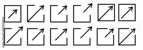 square and arrow set icon symbol of link share transfer 