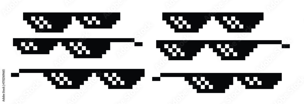 Obraz premium sunglasses pixel art vector thug life glasses vector