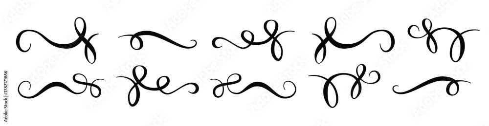 Fototapeta premium Set of abstract lines vector illustration