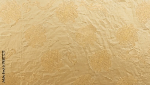 Japanese golden crinkled paper wall covering, adds a unique texture for artistic backgrounds