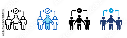 Cohesion Icon Multi Style Vector Illustration