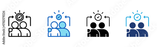 Mutual Support Icon Multi Style Vector Illustration