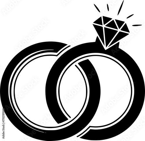 Wedding ring vector icon.Black vector icon isolated on white background wedding ring .
