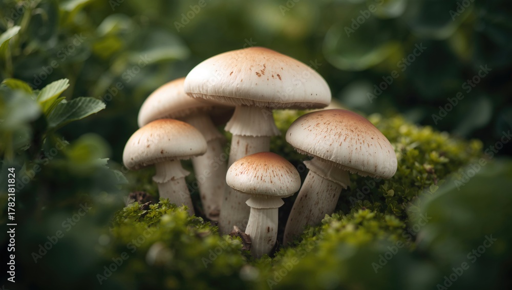 Fototapeta premium Fresh champignons, fiber-dense choice