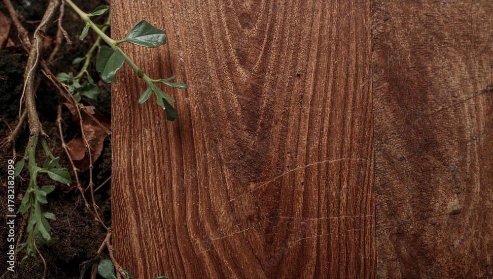 Naklejka premium A hardwood plank showcasing natural grain patterns, suitable for woodworking projects