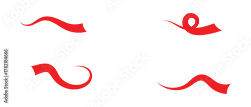 set of swash swoosh tails icon. Abstract and retro Swash Icon.