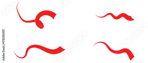 set of swash swoosh tails icon. Abstract and retro Swash Icon.