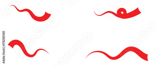 set of swash swoosh tails icon. Abstract and retro Swash Icon.