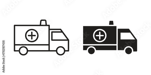 Ambulance icon designs collection for mobile, ui, web.