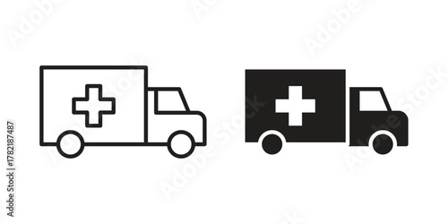 Ambulance icon designs collection for mobile, ui, web.