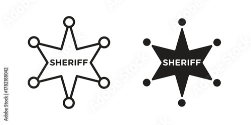 Badge Sheriff icon designs collection for mobile, ui, web.