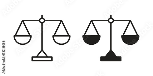 Balance scale icon designs collection for mobile, ui, web.