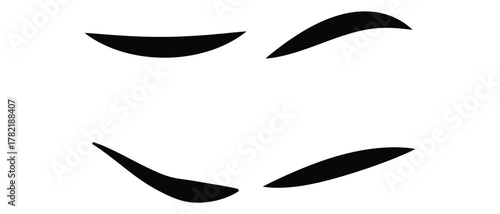 set of swash swoosh tails icon. Abstract and retro Swash Icon.