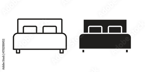 Bed icon designs collection for mobile, ui, web.