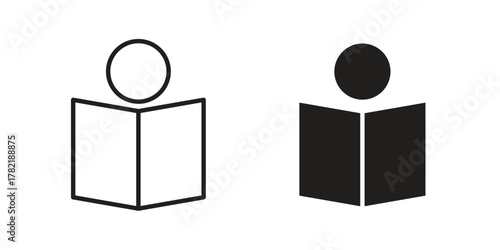 Book open reader icon designs collection for mobile, ui, web.