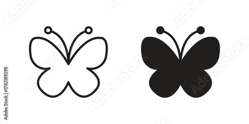 Butterfly icon designs collection for mobile, ui, web.