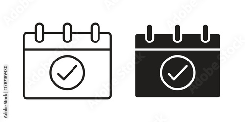 Calendar check icon designs collection for mobile, ui, web.