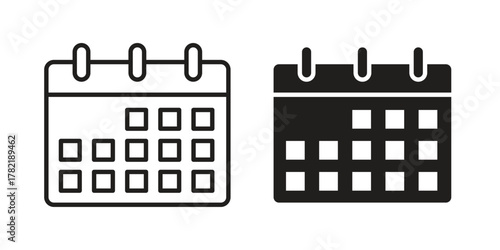 Calendar icon designs collection for mobile, ui, web.