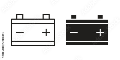 Car battery icon designs collection for mobile, ui, web.