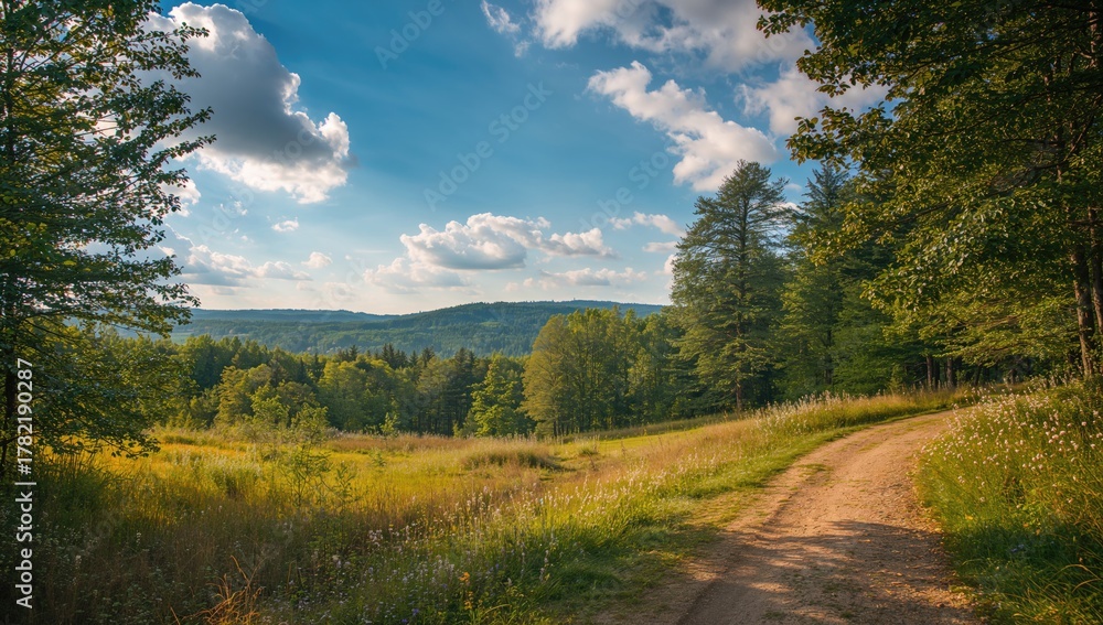 Fototapeta premium Stunning forest landscape, promoting healthy lifestyle choices, Earth Day
