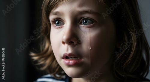 Wallpaper Mural Portrait of a child showing fear, dramatic lighting Torontodigital.ca