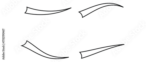 set of swash swoosh tails icon. Abstract and retro Swash Icon.