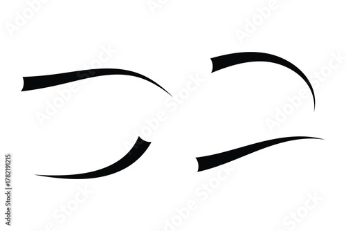 set of swash swoosh tails icon. Abstract and retro Swash Icon.