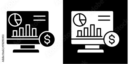 Financial Performance Dashboard  Icon Set White Style Collection