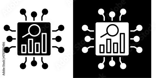 Ai Powered Data Analysis  Icon Set White Style Collection