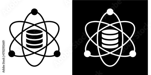 Data Science  Icon Set White Style Collection