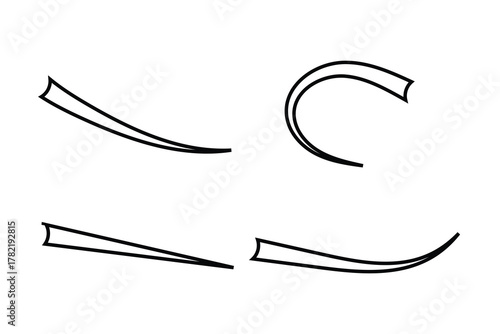 set of swash swoosh tails icon. Abstract and retro Swash Icon.