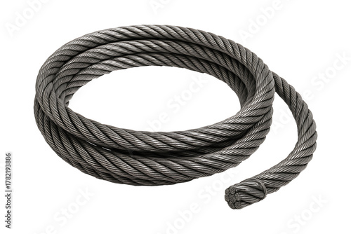Strong Steel Rope Isolated on a Transparent Background