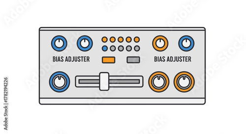 Professional audio equipment panel with bias adjusters for sound engineering projects and creative design, perfect for studio recordings and production
