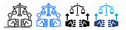 Competition Law Icon Set Multi Style Vector Illustration