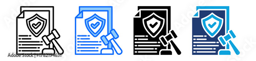 Compliance Policy Icon Set Multi Style Vector Illustration