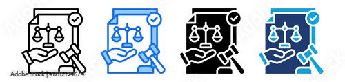Law Enforcement Icon Set Multi Style Vector Illustration