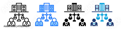 Corporate Law Icon Set Multi Style Vector Illustration